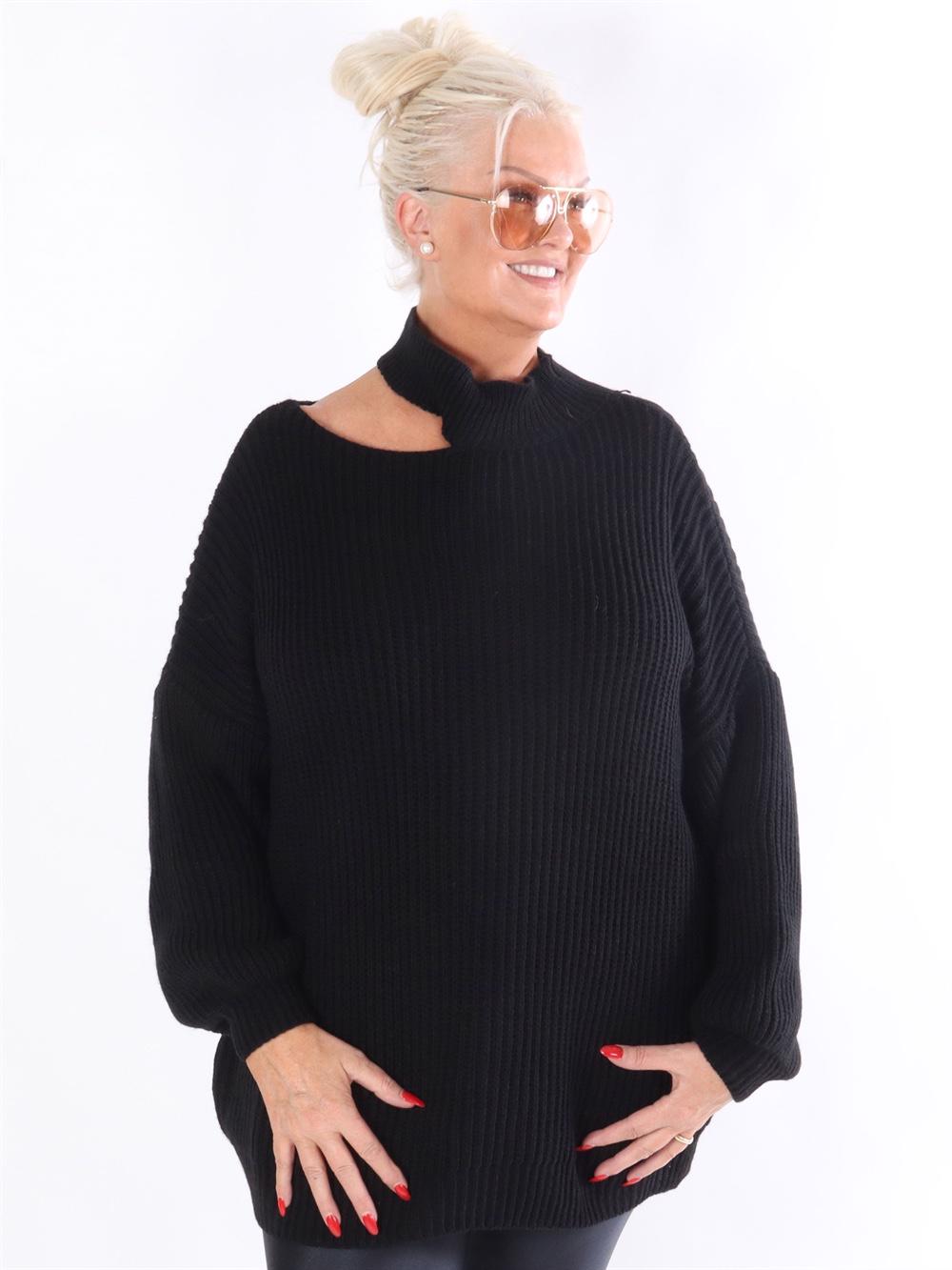 Divine - Armygrøn oversized striktrøje